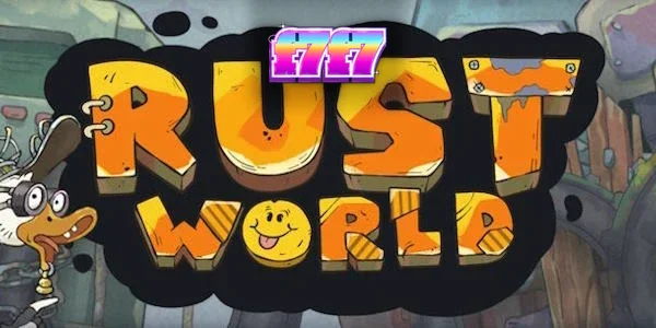 Tampilan visual grid 7x7 pada slot Rust World dengan tema industri yang unik